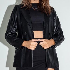 Princess Polly Ellen Faux Leather Blazer